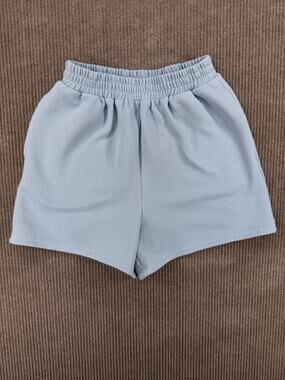 Oddi Los Angeles Light Blue Ribbed Knit Lounge Shorts Size Small